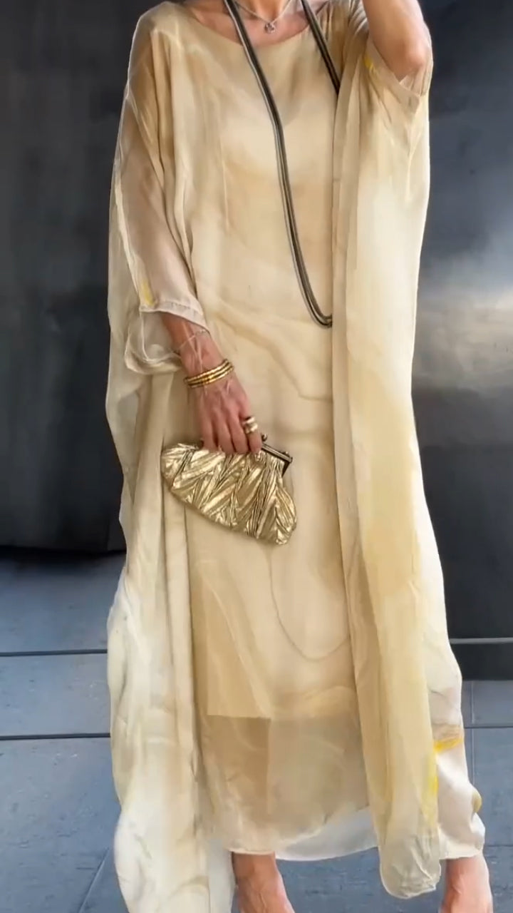 Women's Round Neck Loose Printed Dress