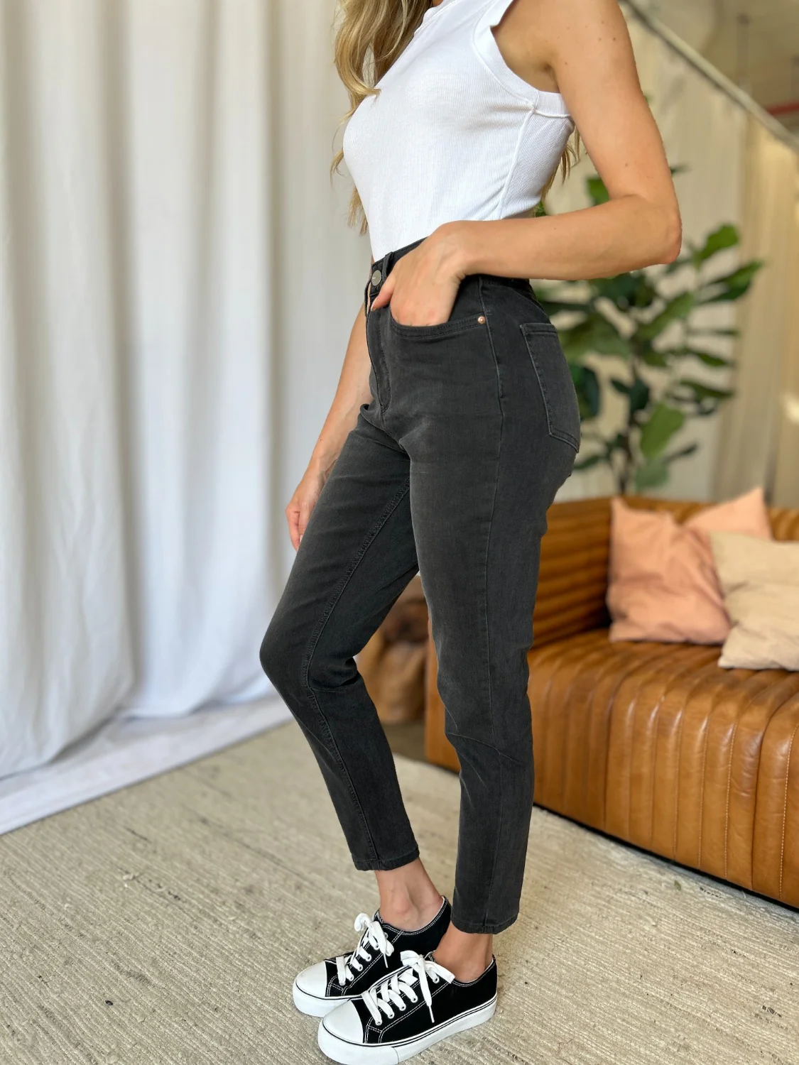 Full Size High Rise Tummy Control Skinny Jeans