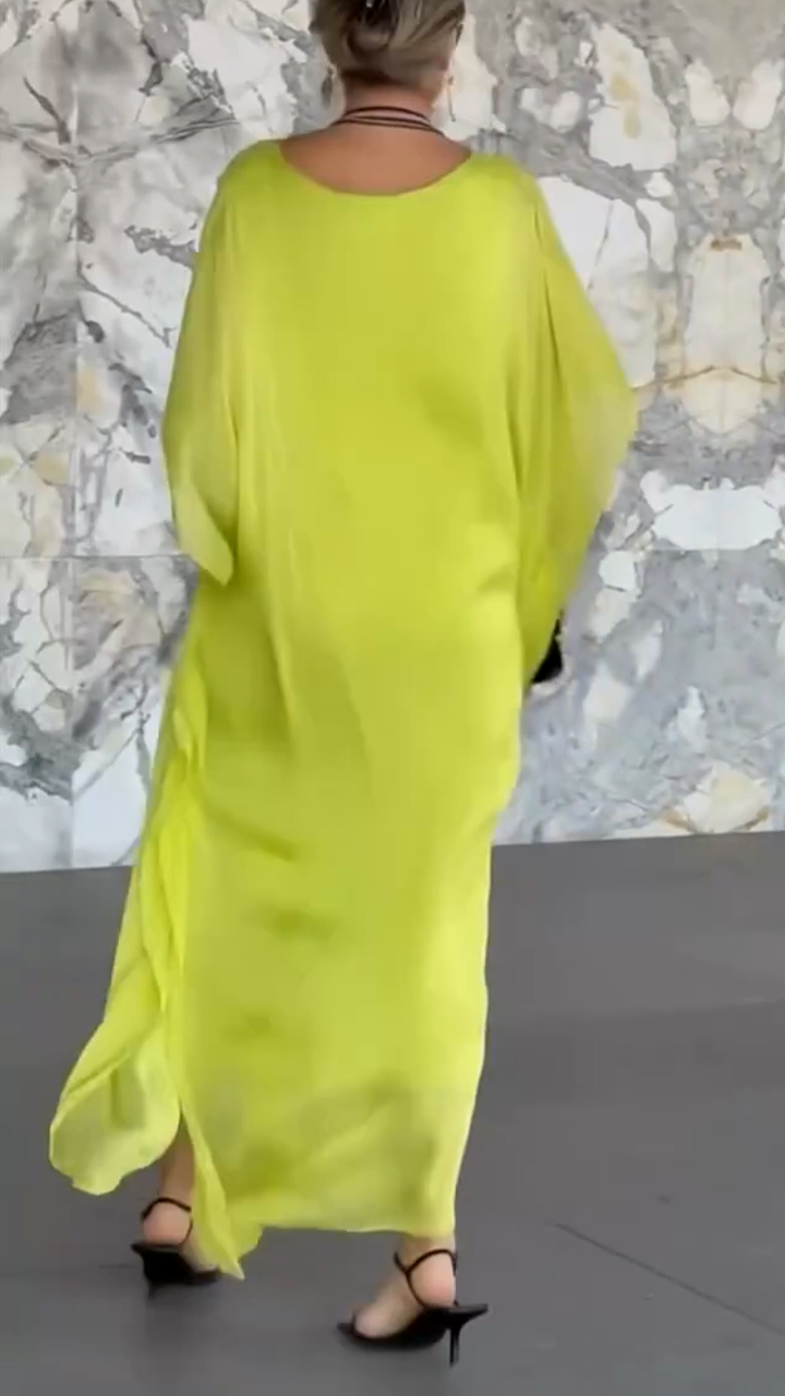 Women's V-neck Fake Two-piece Loose Casual Dress