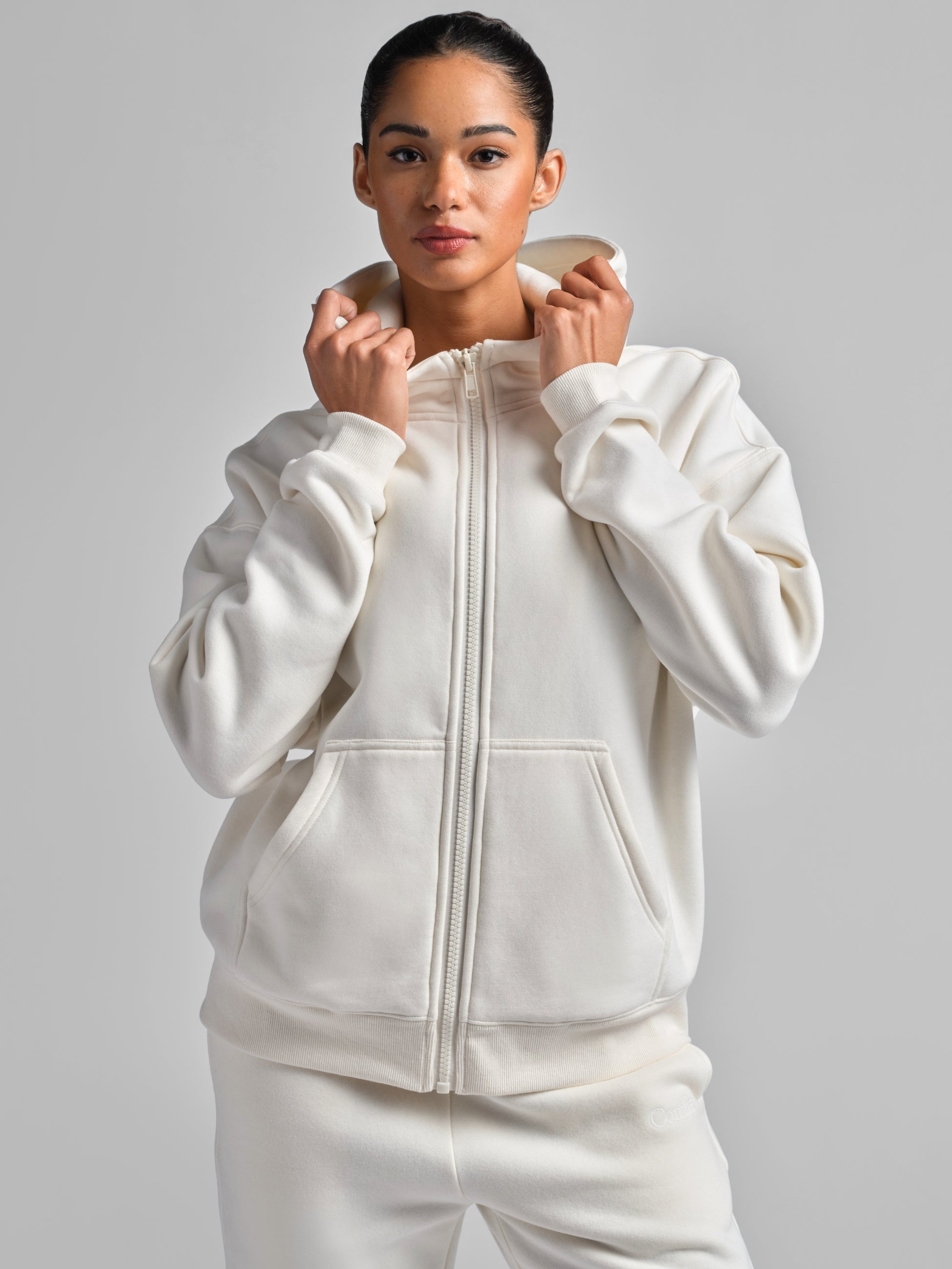 Basic Crop Zip Hoodie