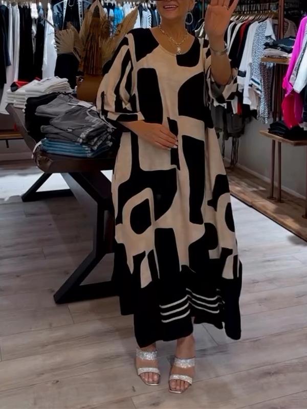 Women's Casual Round Neck Loose Dress