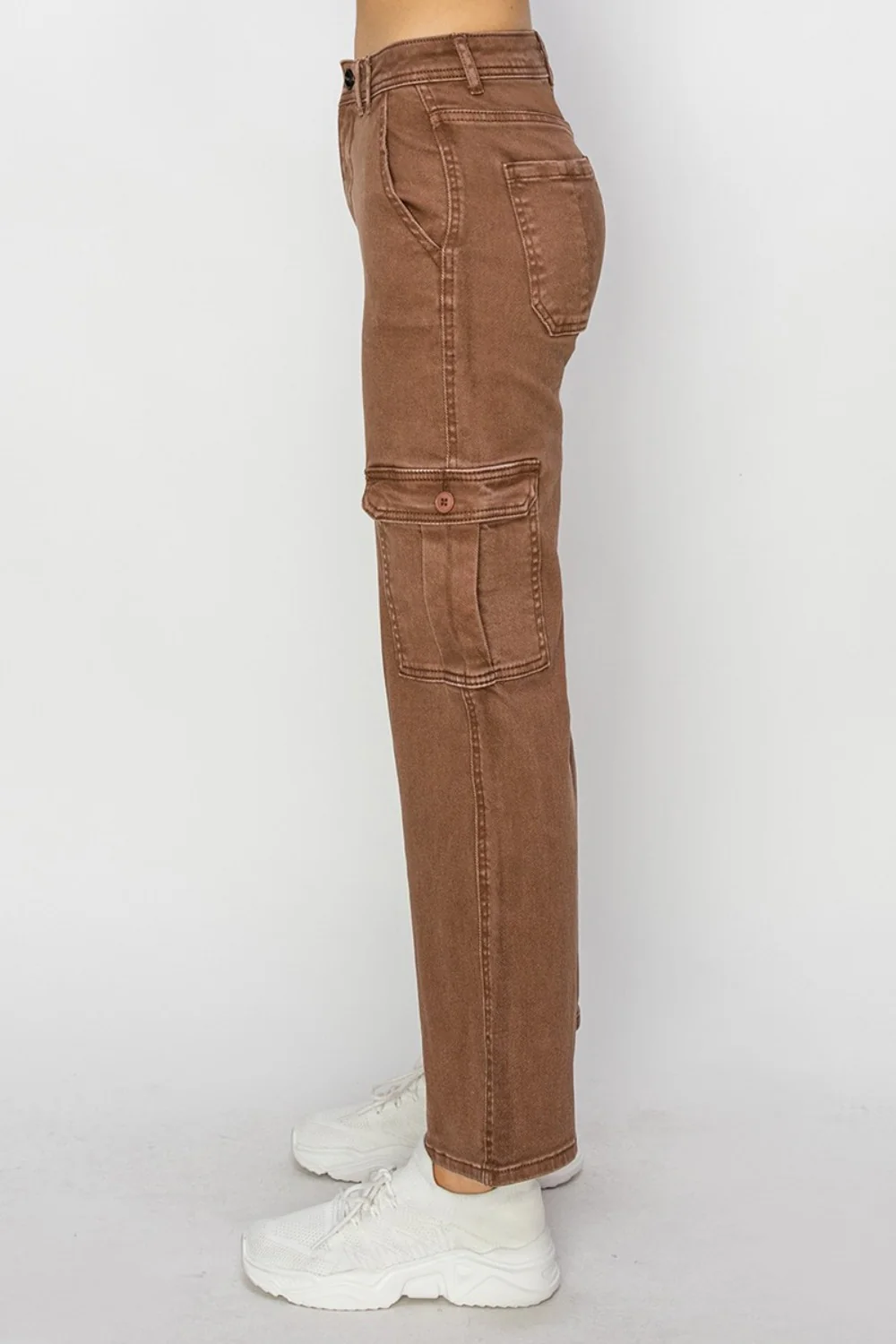Full Size High Rise Cargo Jeans