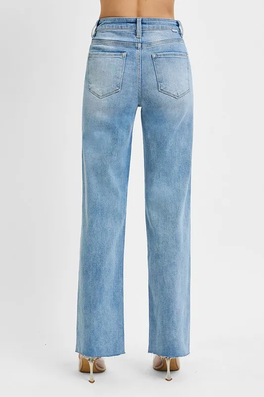 Tummy Control Rise Straight Jeans