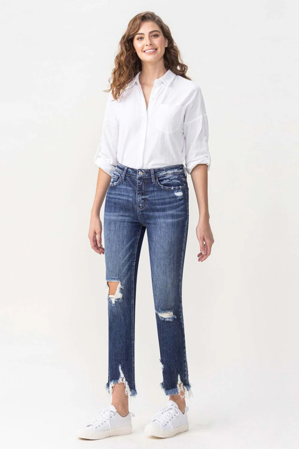 Jackie Full Size High Rise Crop Straight Leg Jeans