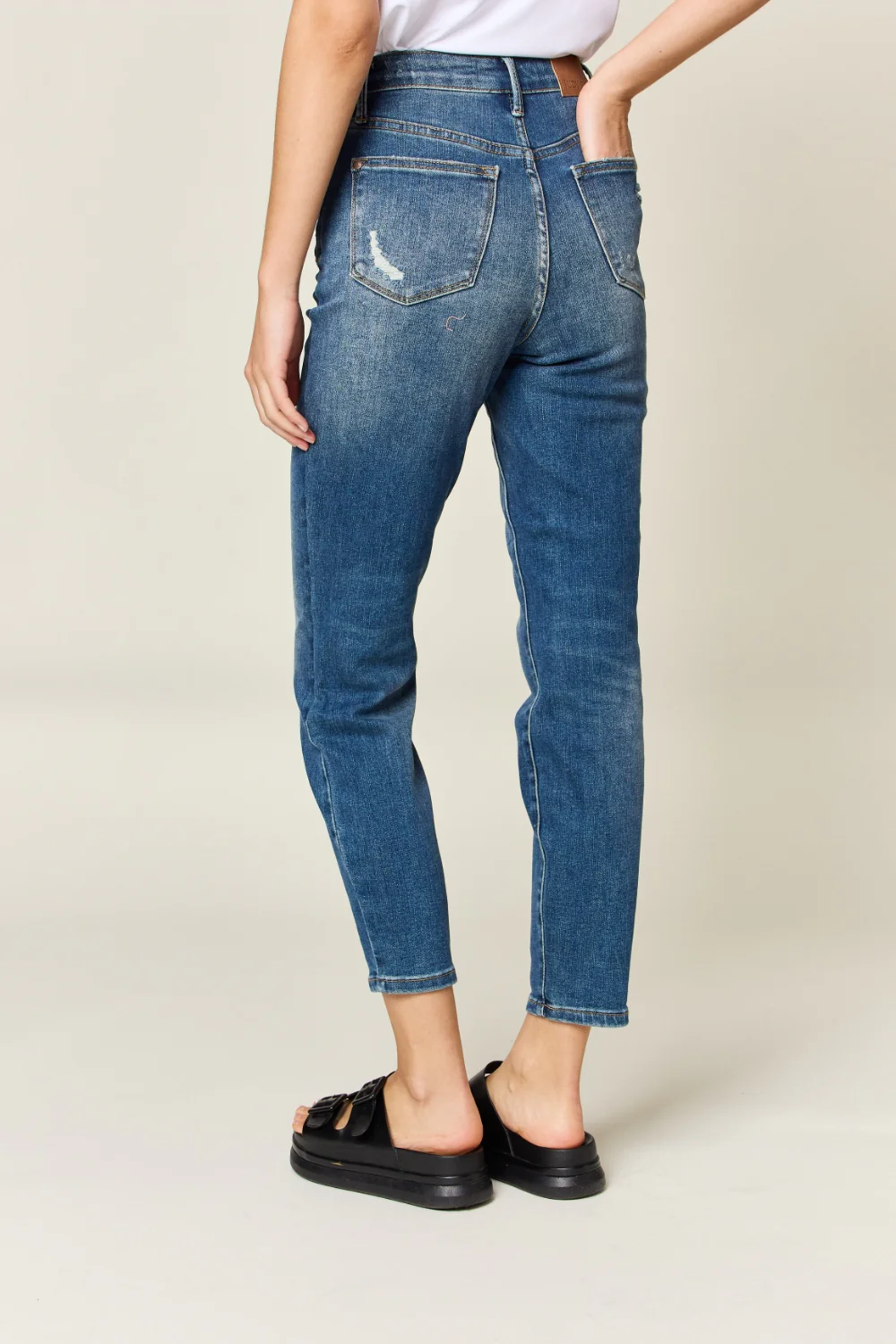 Blue Full Size Tummy Control High Waist Slim Jeans