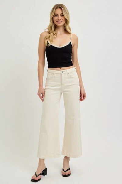 Full Size Tummy Control Cropped Bootcut Jeans