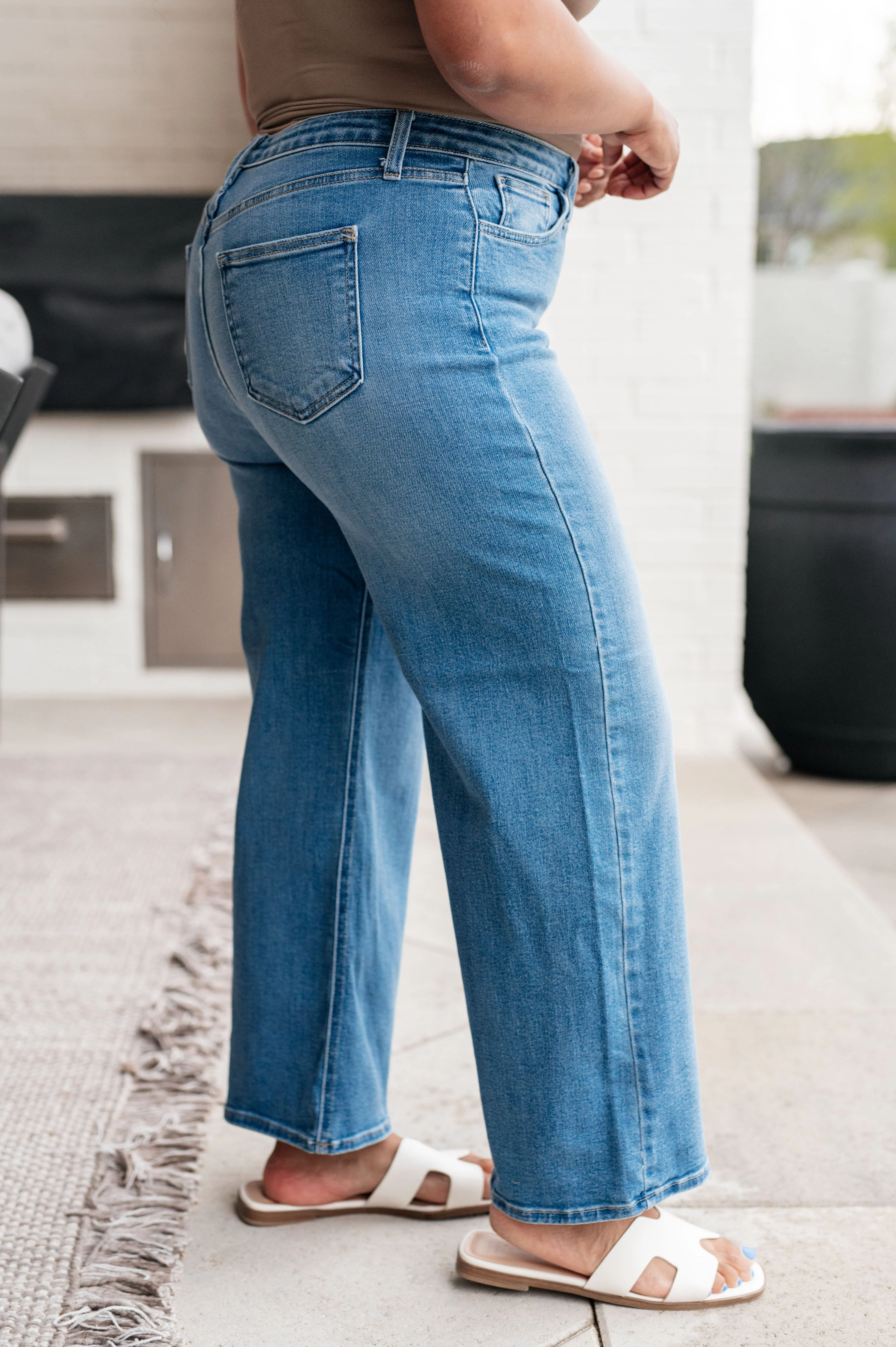 High Rise Wide Leg Crop Jeans