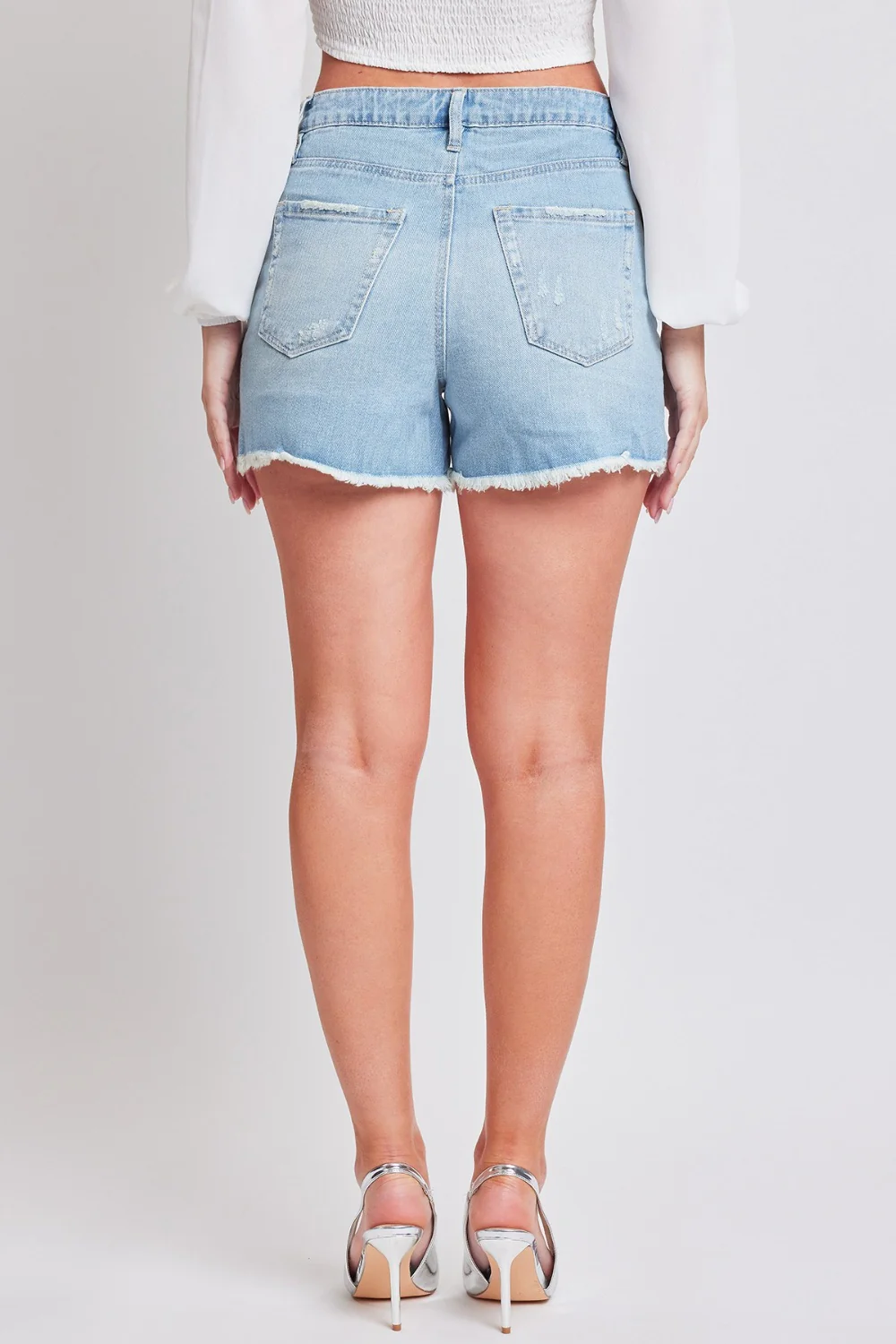 Jeanswea Distressed Frayed Hem Denim Shorts