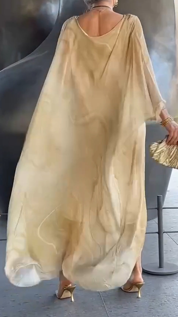 Women's Round Neck Loose Printed Dress