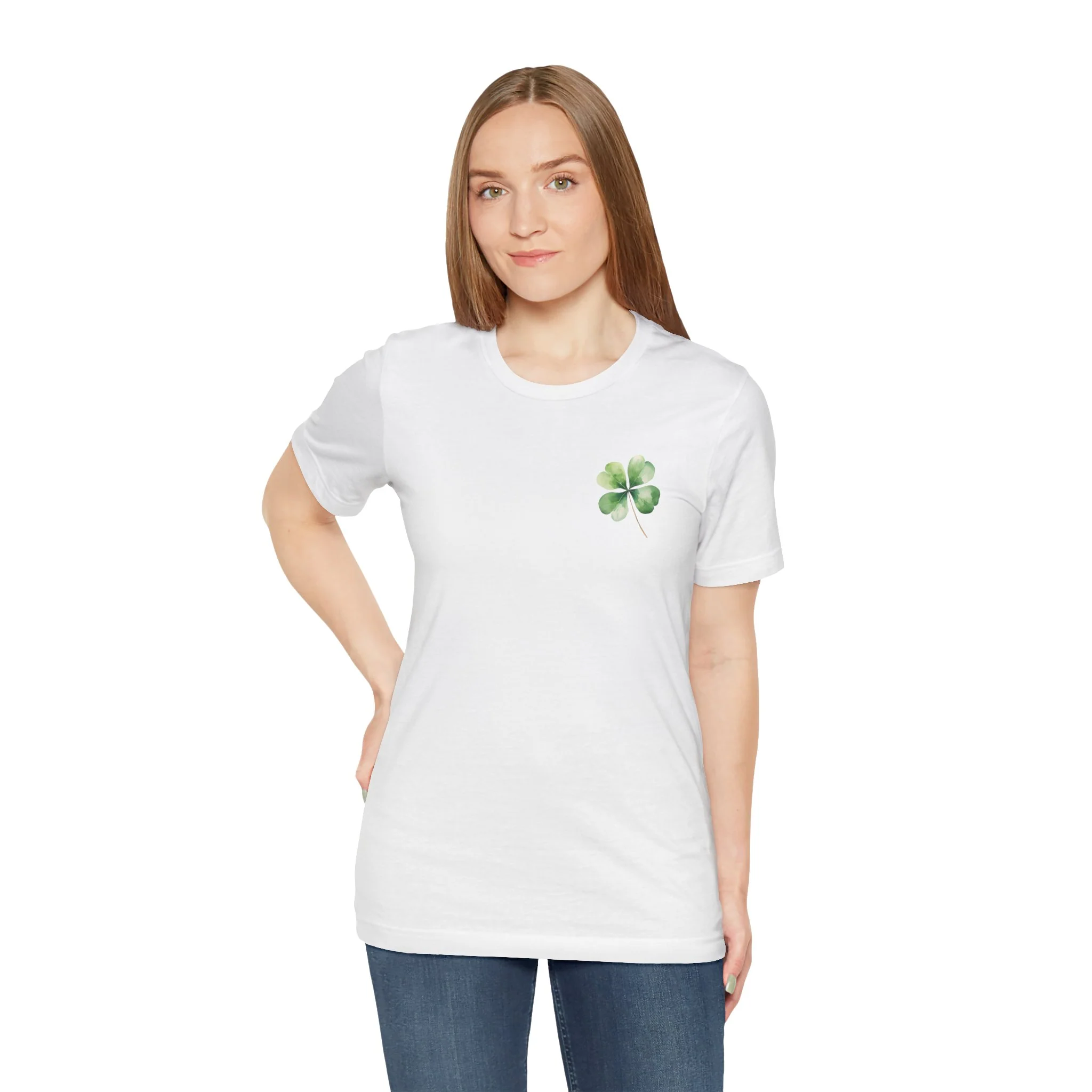 Watercolor Clover Pocket Unisex Jersey Short Sleeve Tee