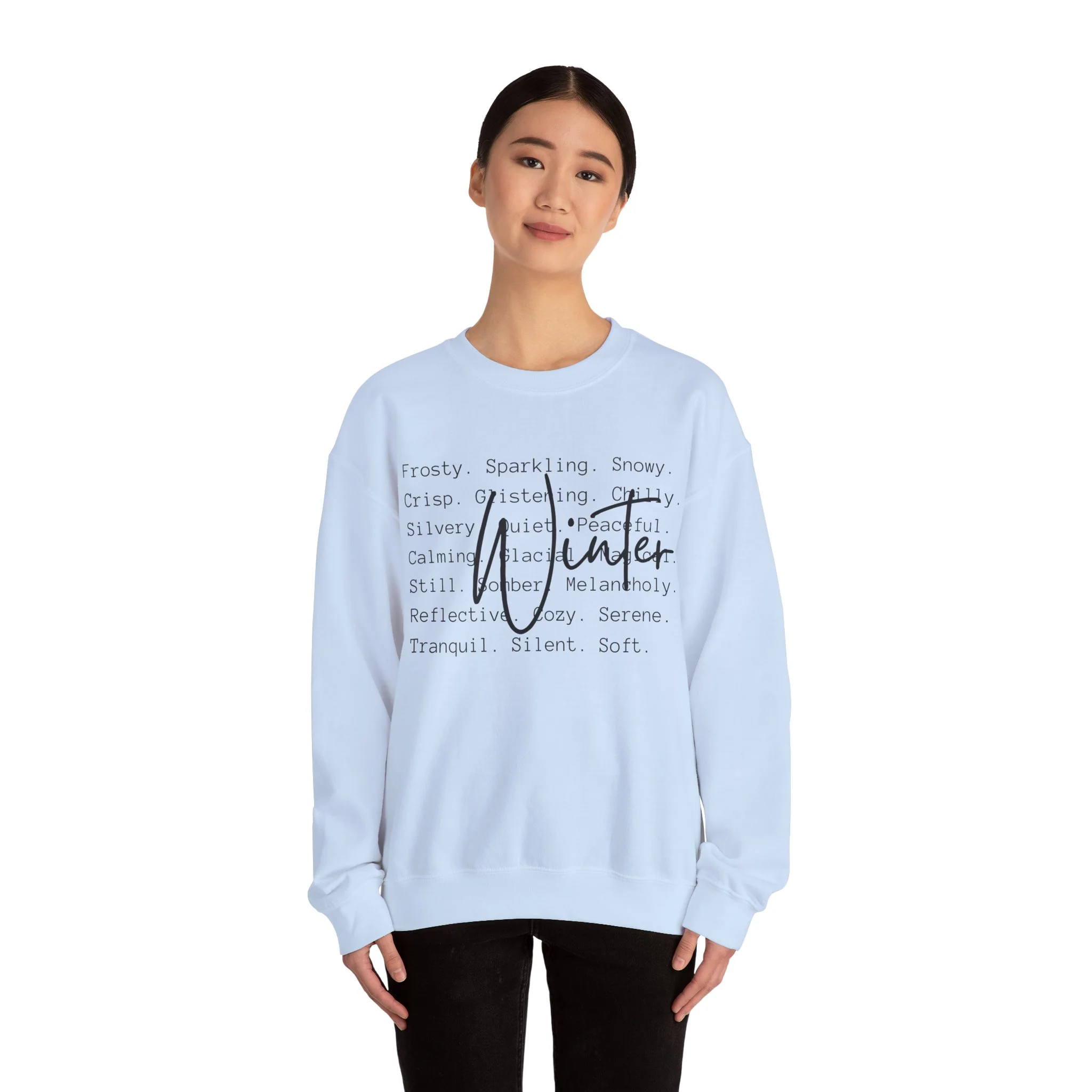 Winter Black Script on Gildan Unisex Heavy Blend? Crewneck Sweatshirt