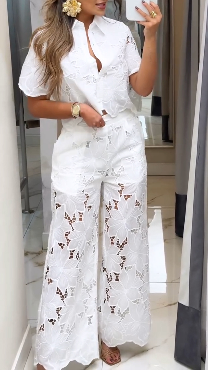 Women's Lapel Hollow Casual Suit