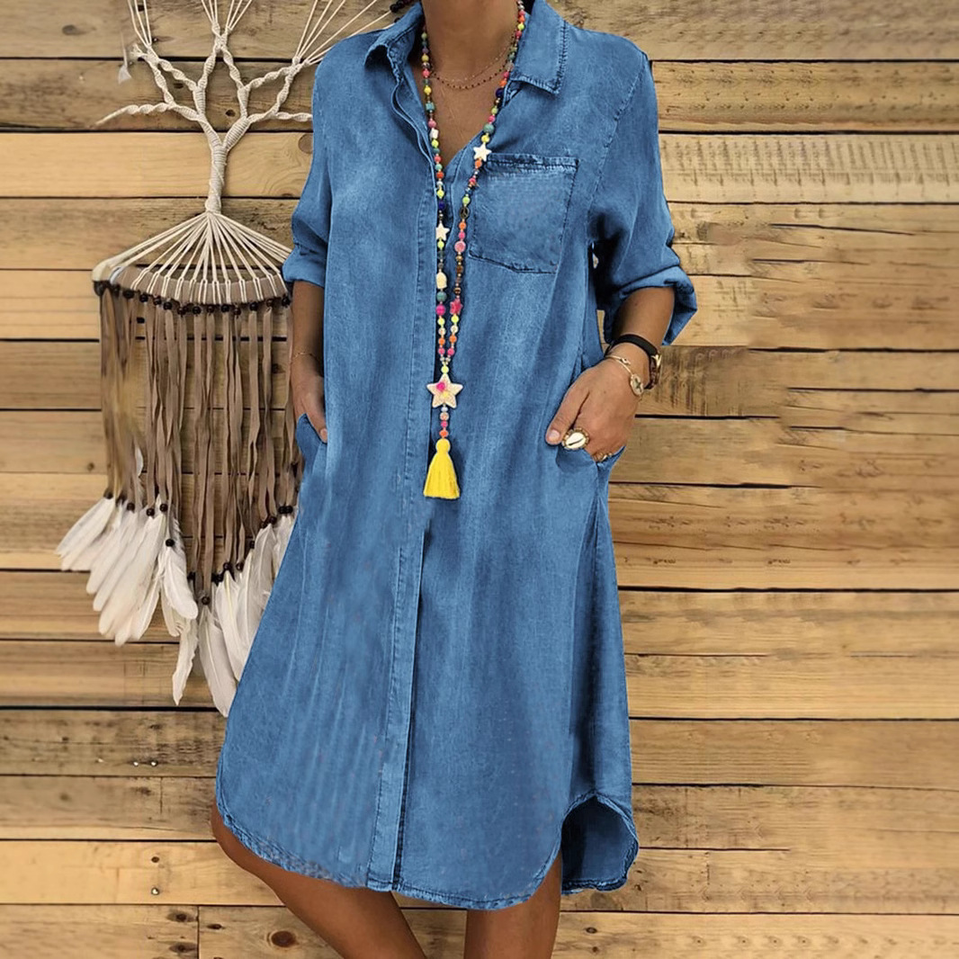 Ladies' Lapel Loose Casual Dress