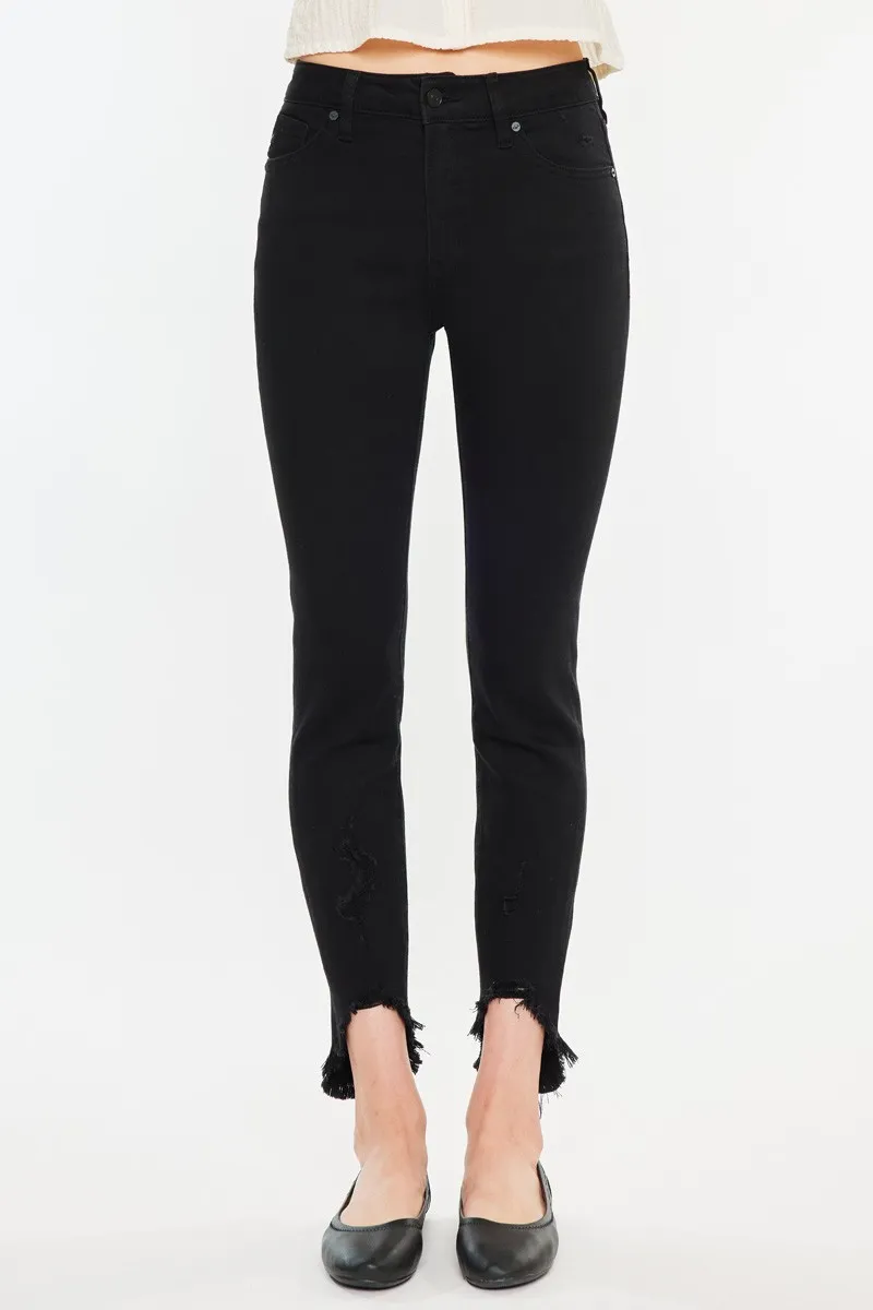 High Rise Black Ankle Skinny Jeans