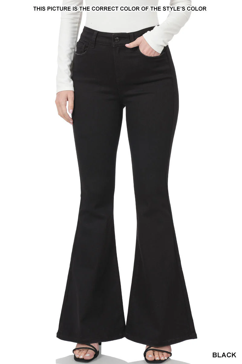 High-Rise Flare Jeans in Black