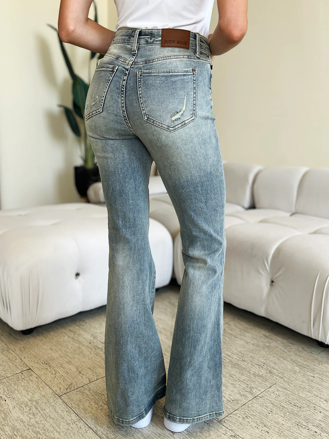 Blue Full Size High Waist Flare Jeans