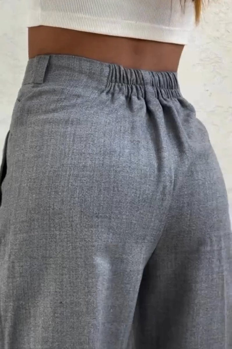 Women's Casual Asymmetric Waist commuting Wide Leg Pants