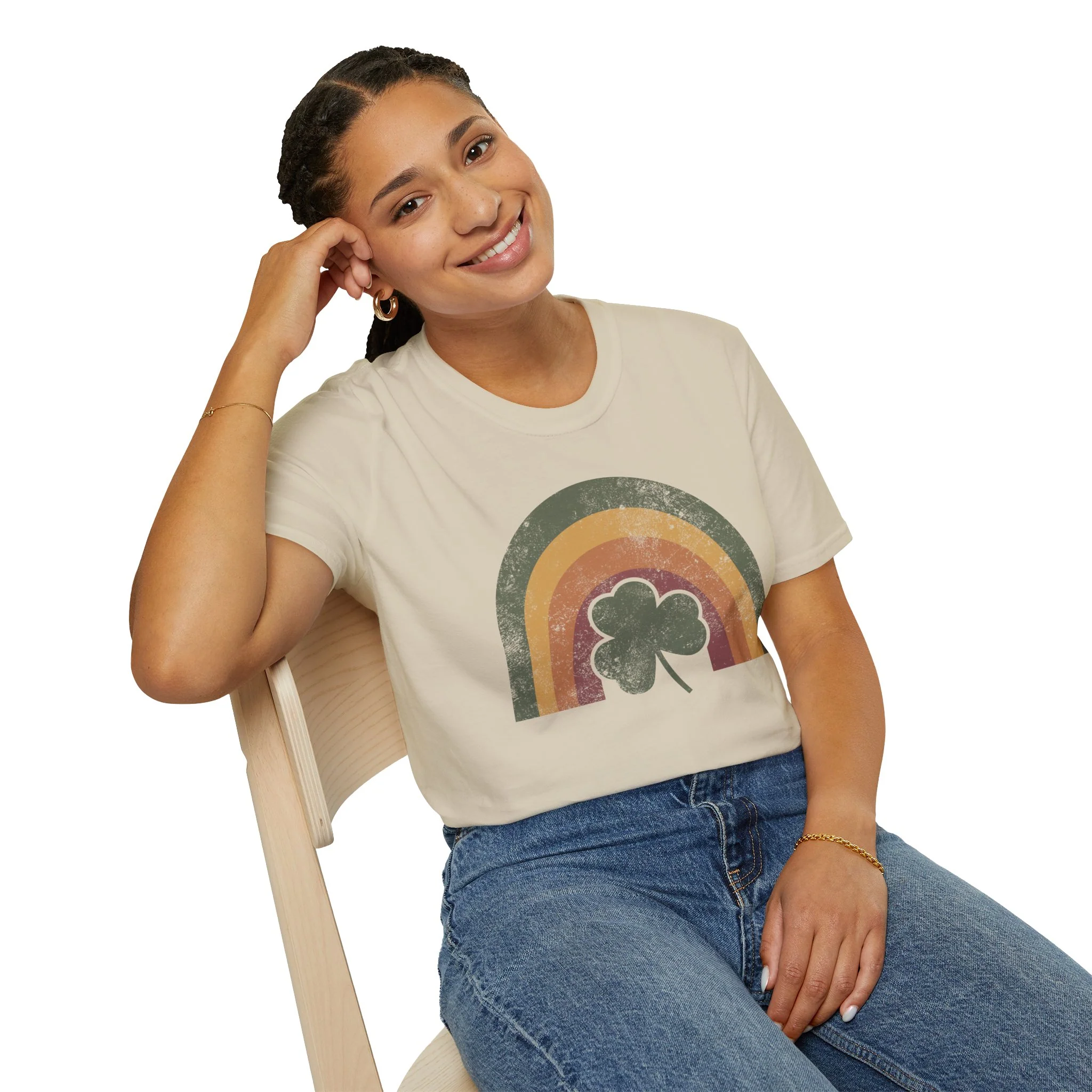 Rainbow Shamrock Unisex Softstyle T-Shirt