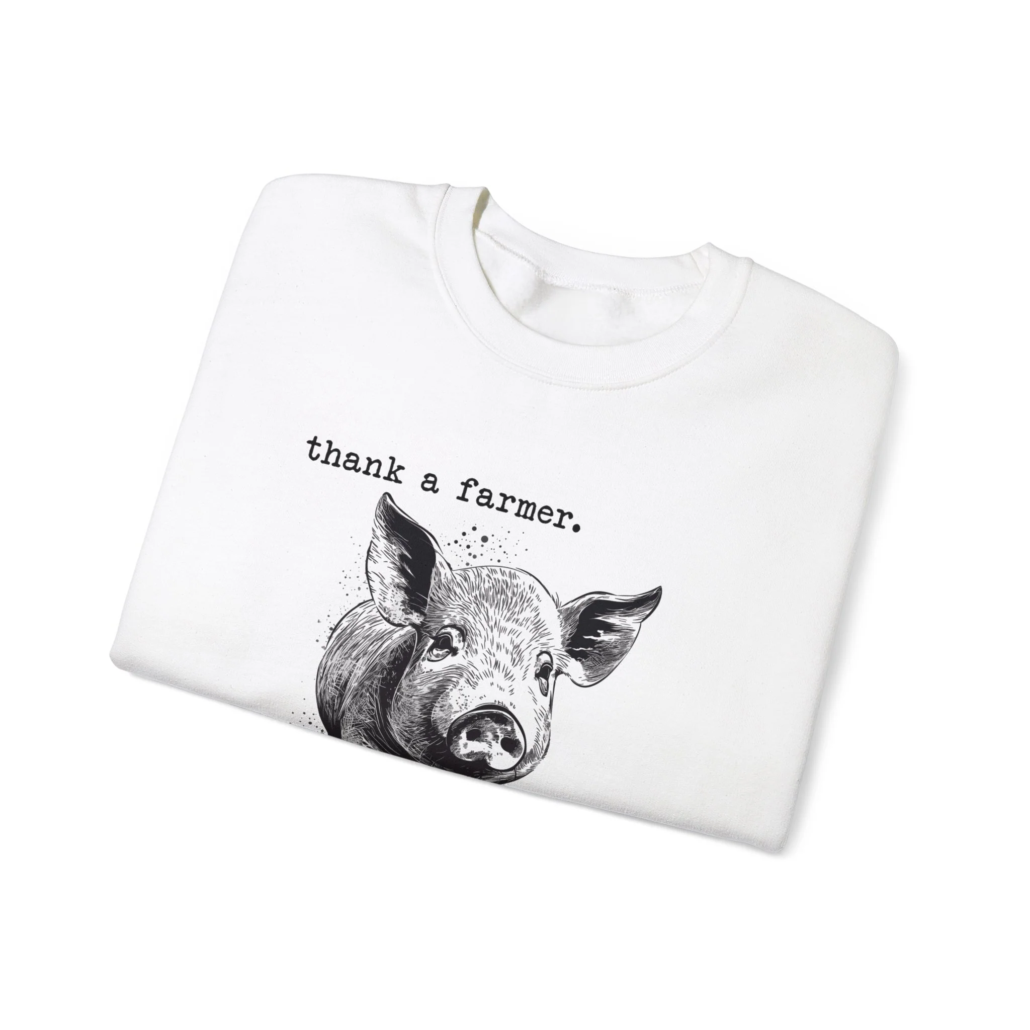Thank a Farmer Pig Unisex Heavy Blend? Crewneck Sweatshirt