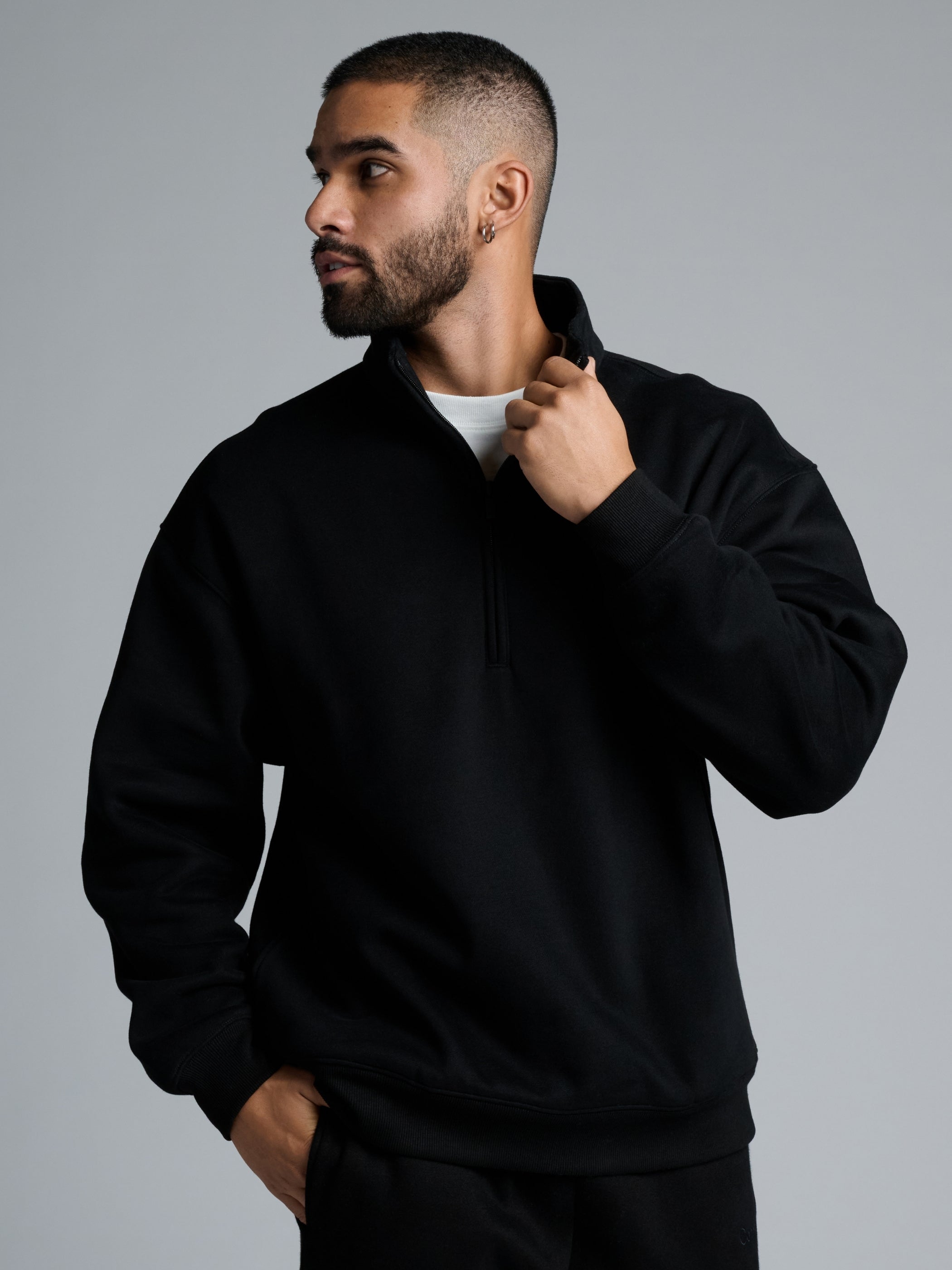 Basic Quarter Zip Mock Neck