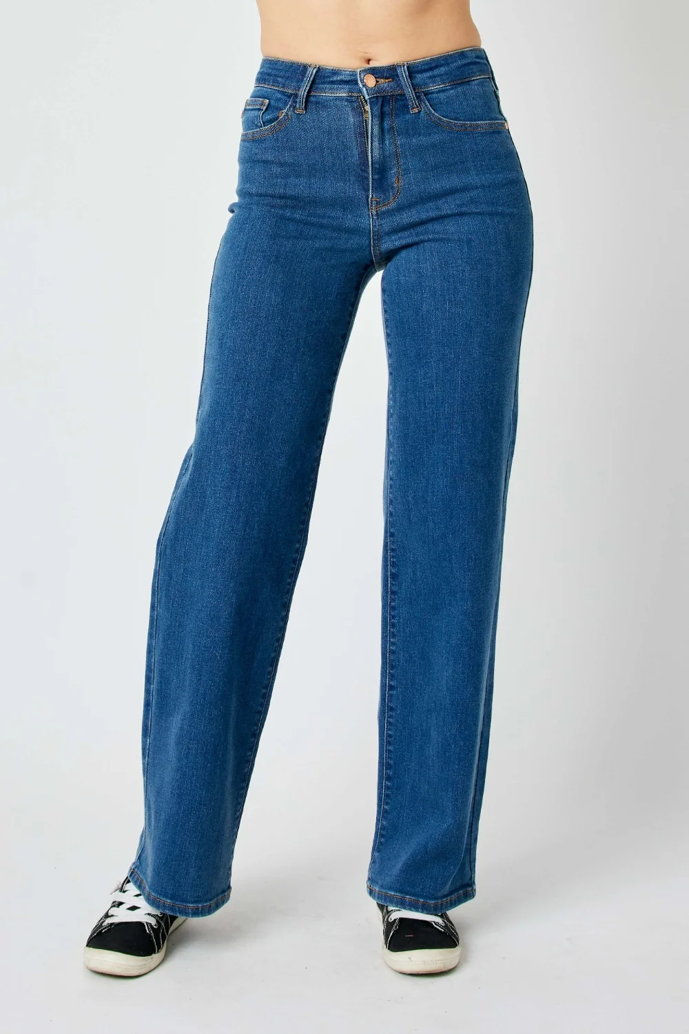 Blue Full Size High Rise Straight Jeans