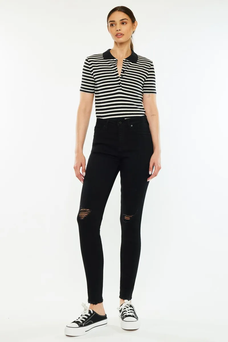 Distressed High Rise Super Skinny Jeans
