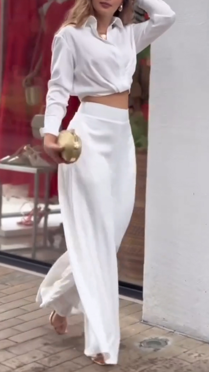 Women's Lapel Solid Color Casual Suit