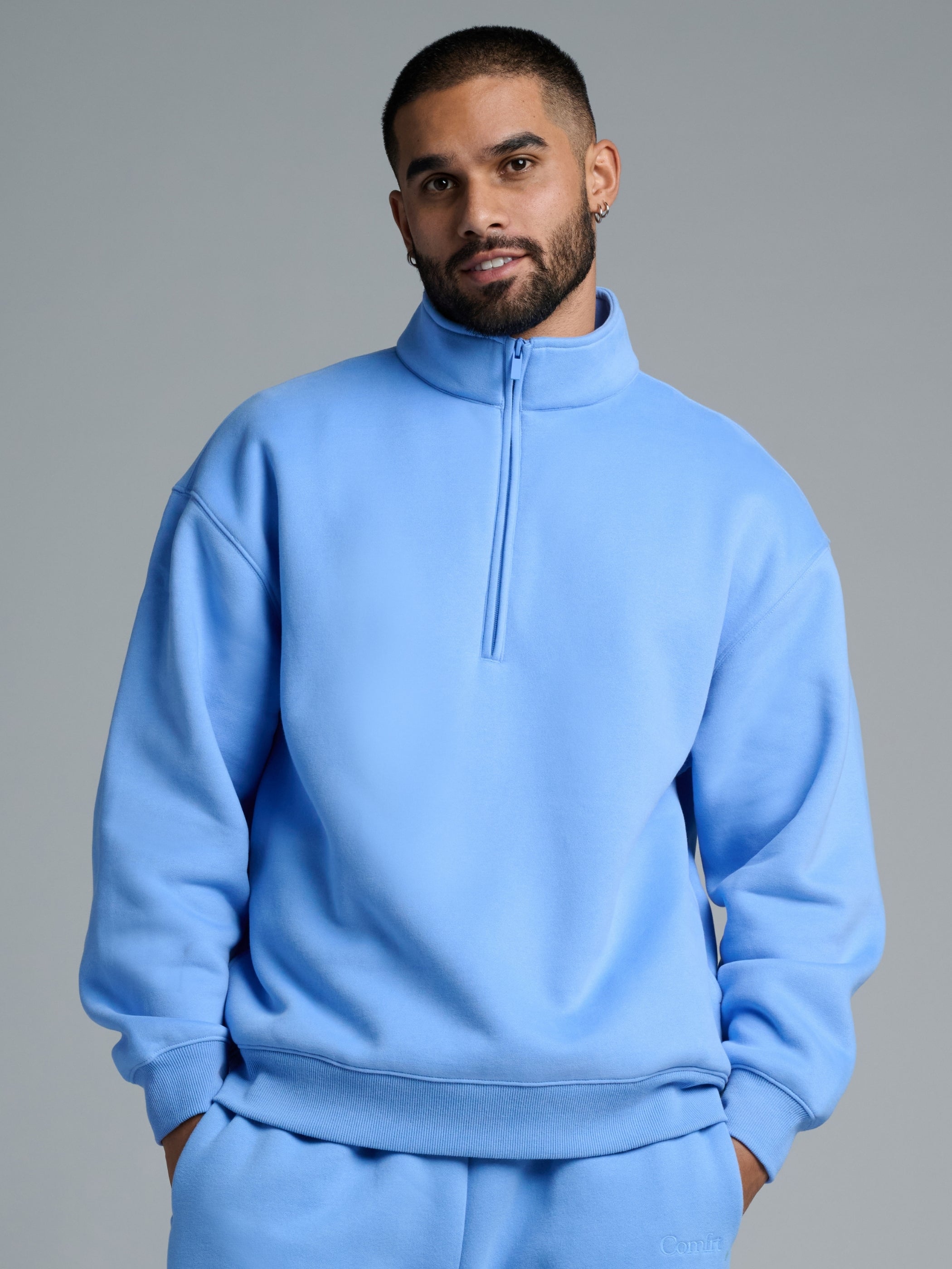 Basic Quarter Zip Mock Neck