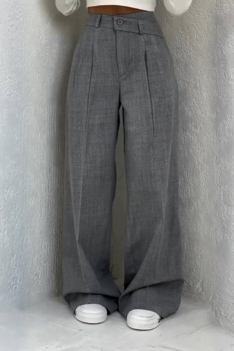 Women's Casual Asymmetric Waist commuting Wide Leg Pants