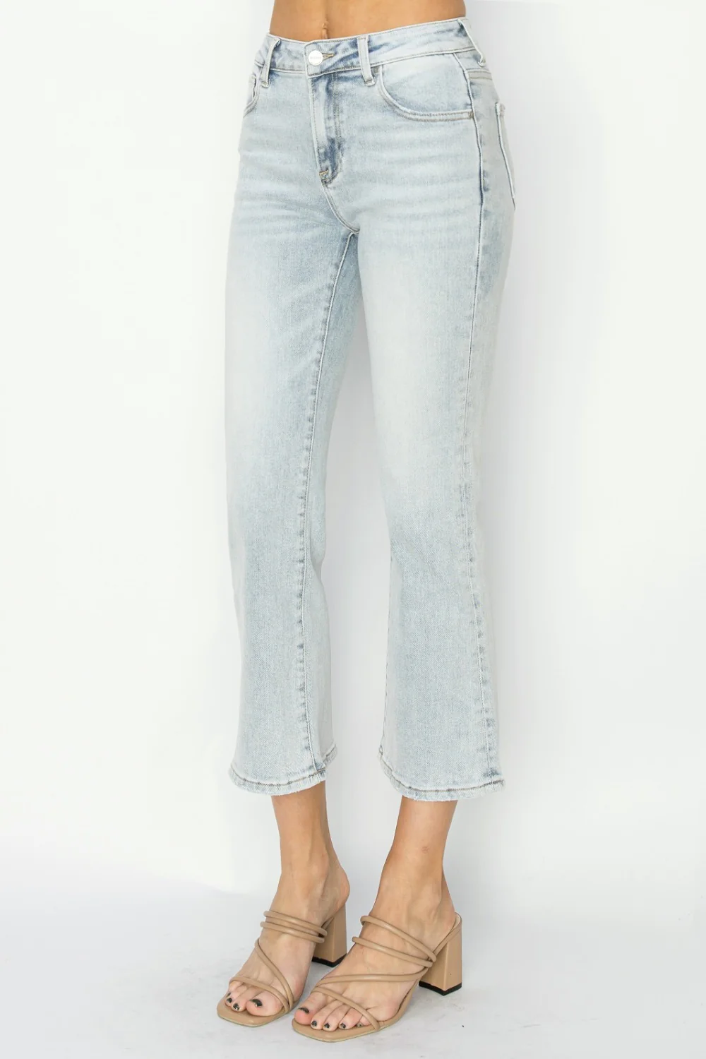 Full Size Mid Rise Cropped Flare Jeans