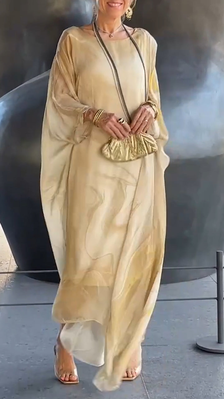 Women's Round Neck Loose Printed Dress