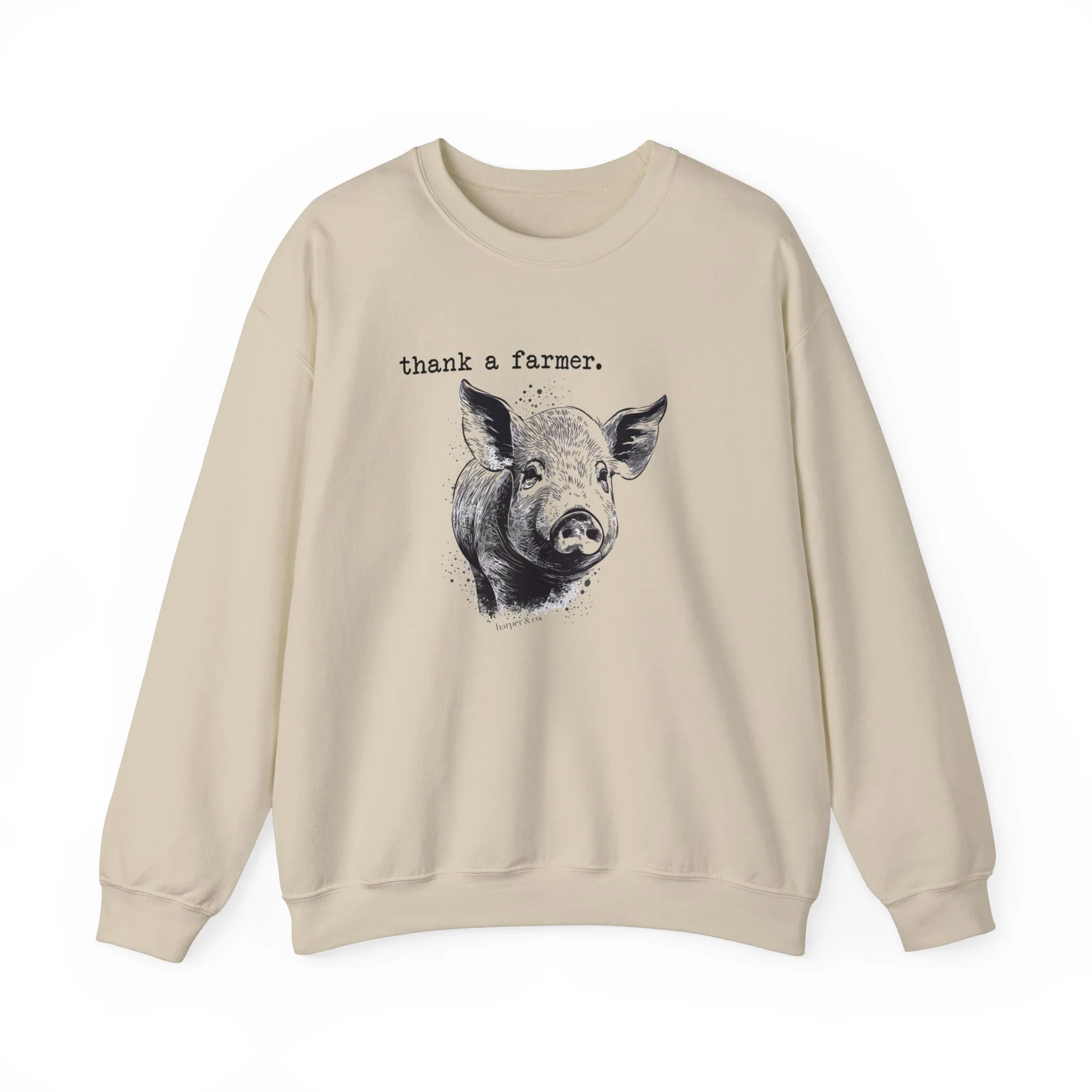 Thank a Farmer Pig Unisex Heavy Blend? Crewneck Sweatshirt