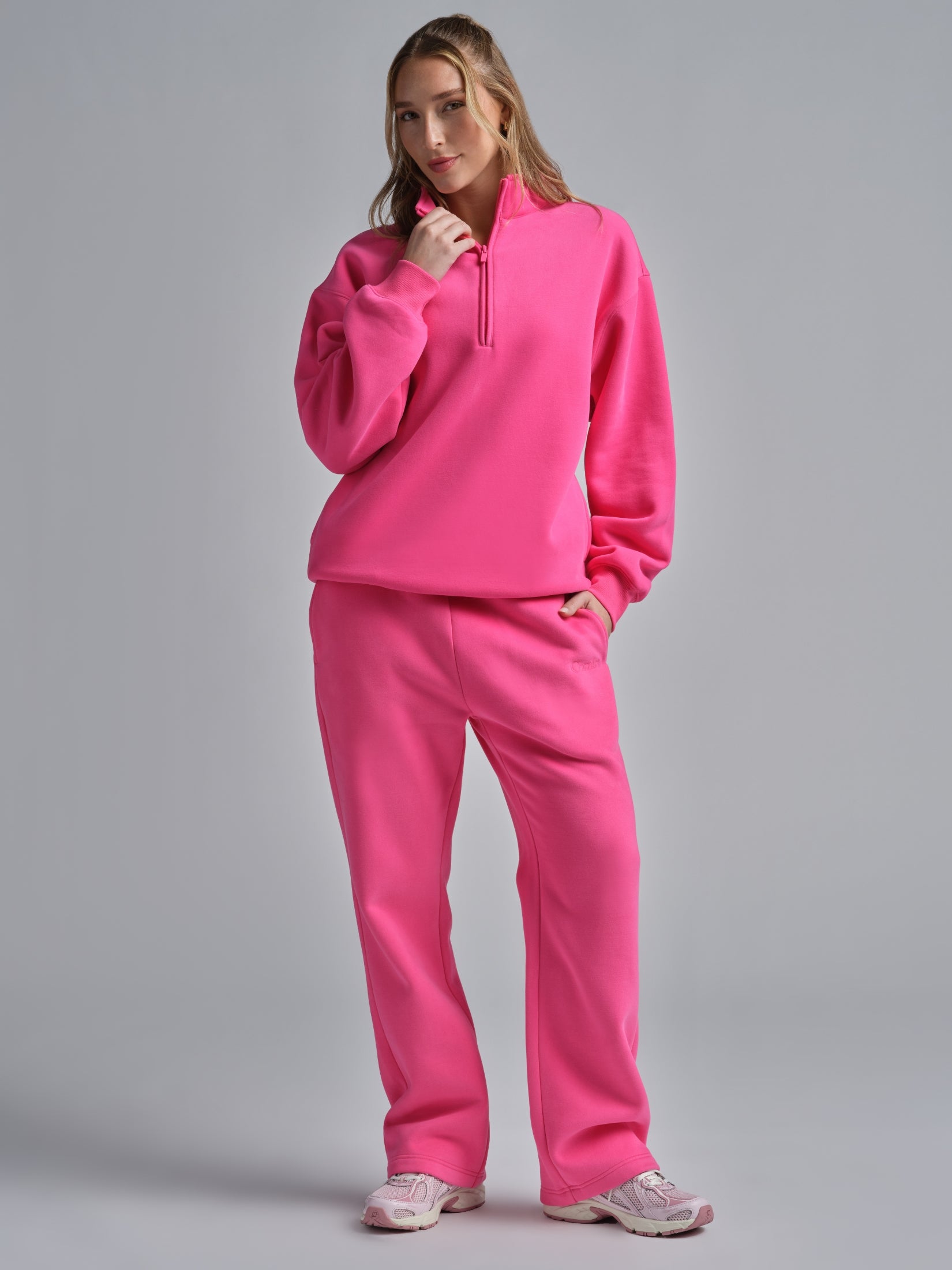 Basic Quarter Zip Mock Neck