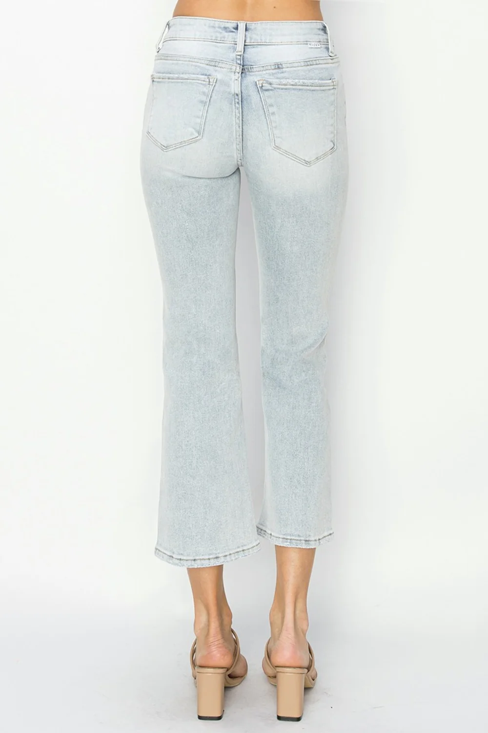 Full Size Mid Rise Cropped Flare Jeans