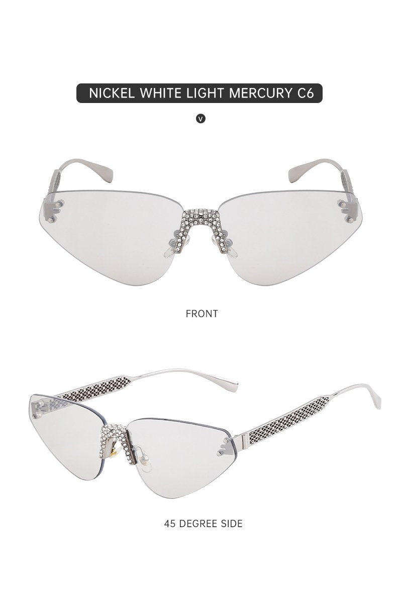 Women's Fashionable Frameless Sunglasses with Diamonds