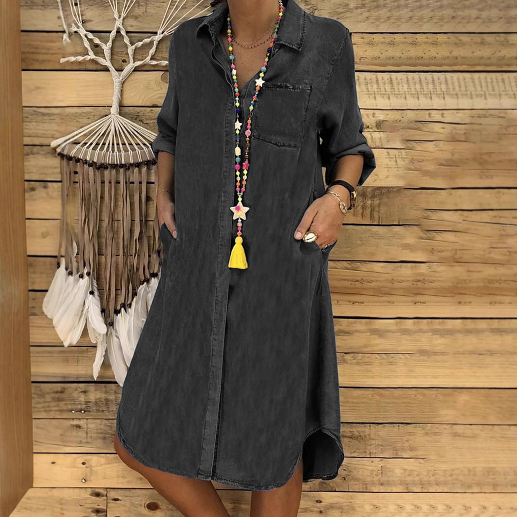 Ladies' Lapel Loose Casual Dress