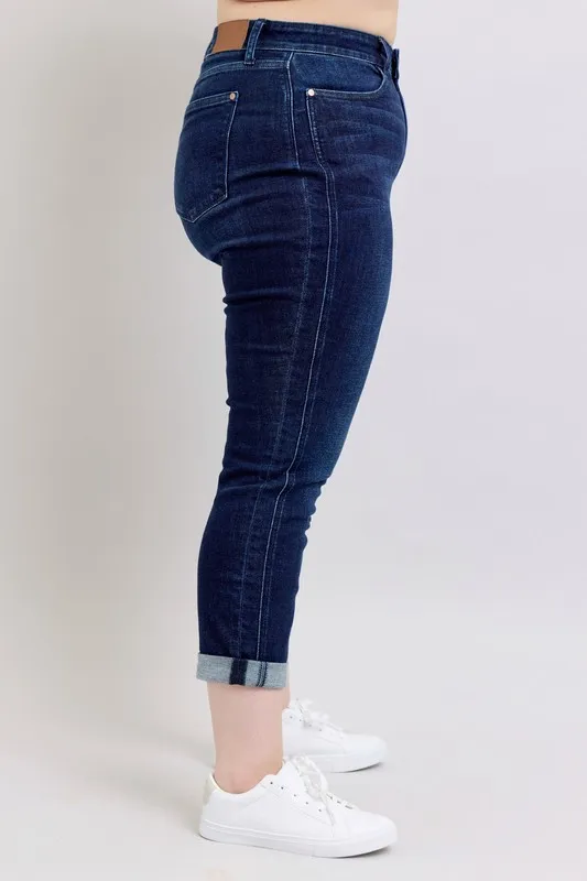 Blue Full Size High Waist Boyfriend Jeans Plus Size