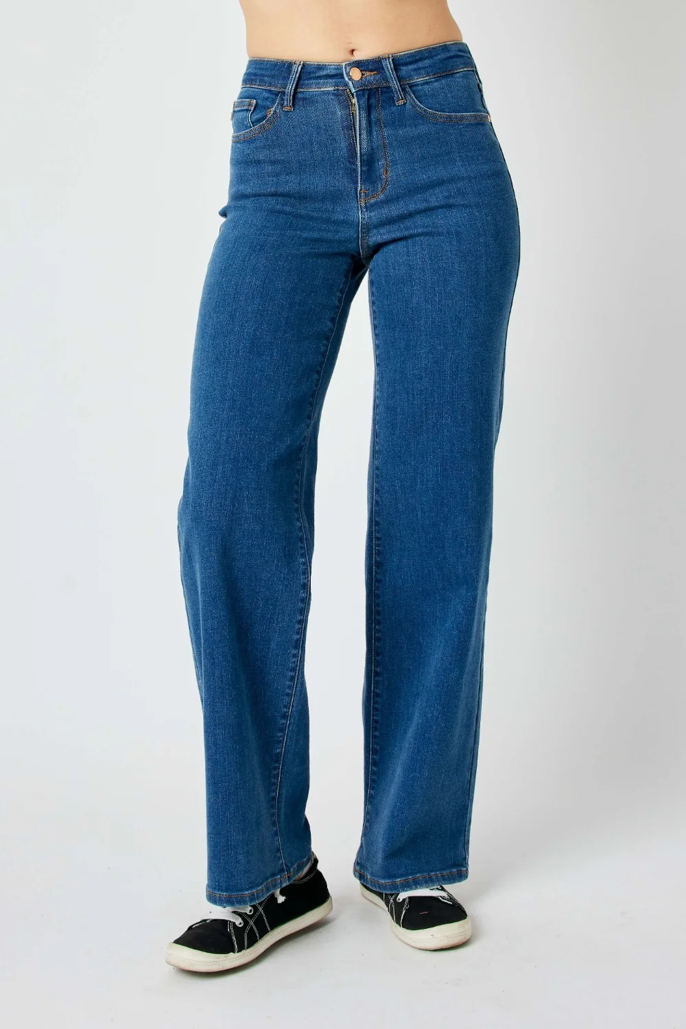 Blue Full Size High Rise Straight Jeans