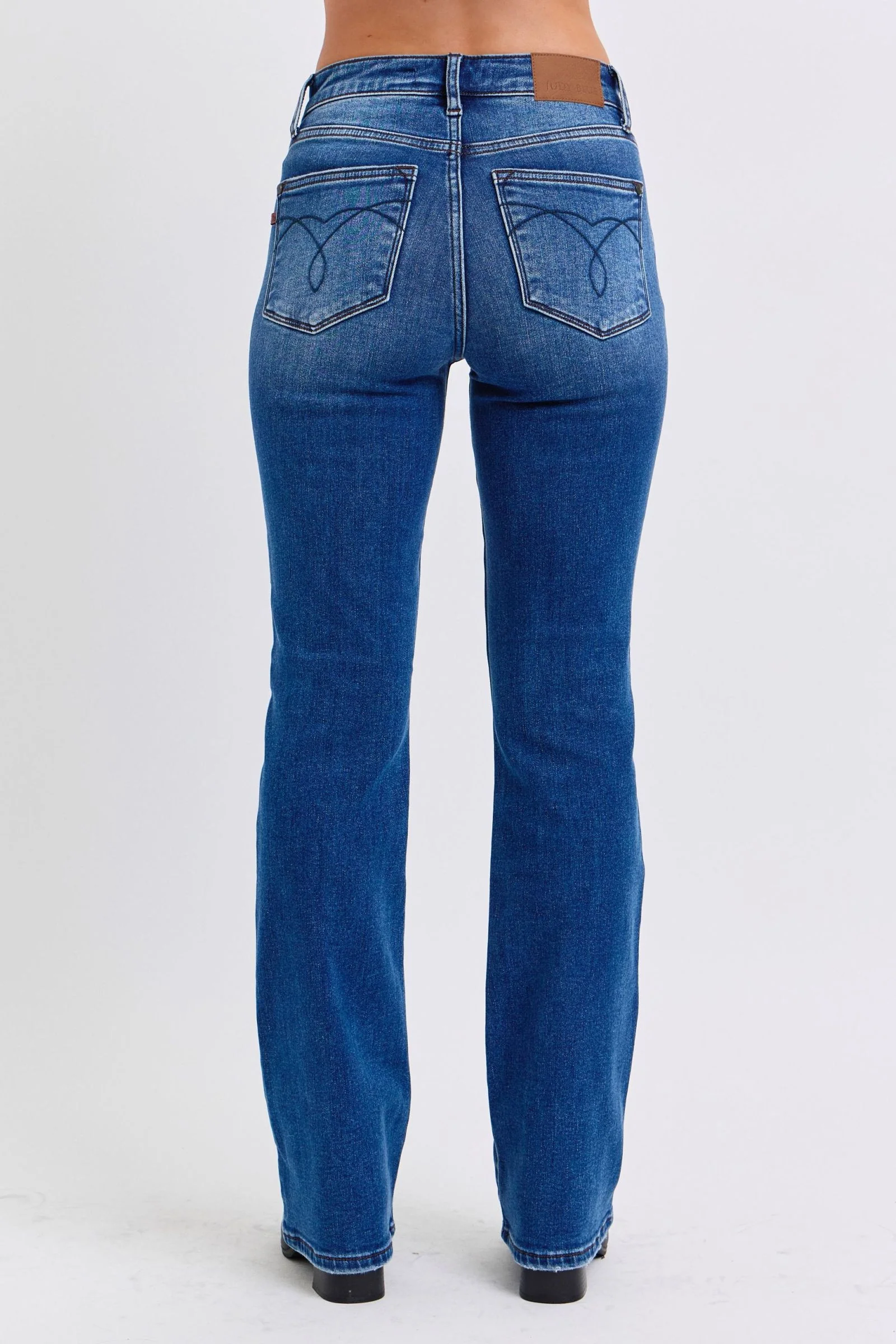 Blue Full Size Mid-Rise Bootcut Jeans with Pockets