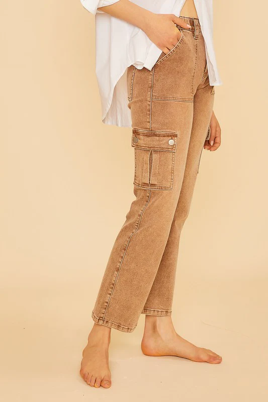 Wear Straight Leg Jeans with Cargo Pockets